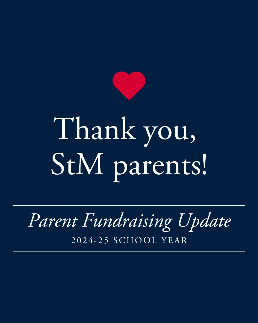 2024-25 Parent Fundraising Update from the Head of School