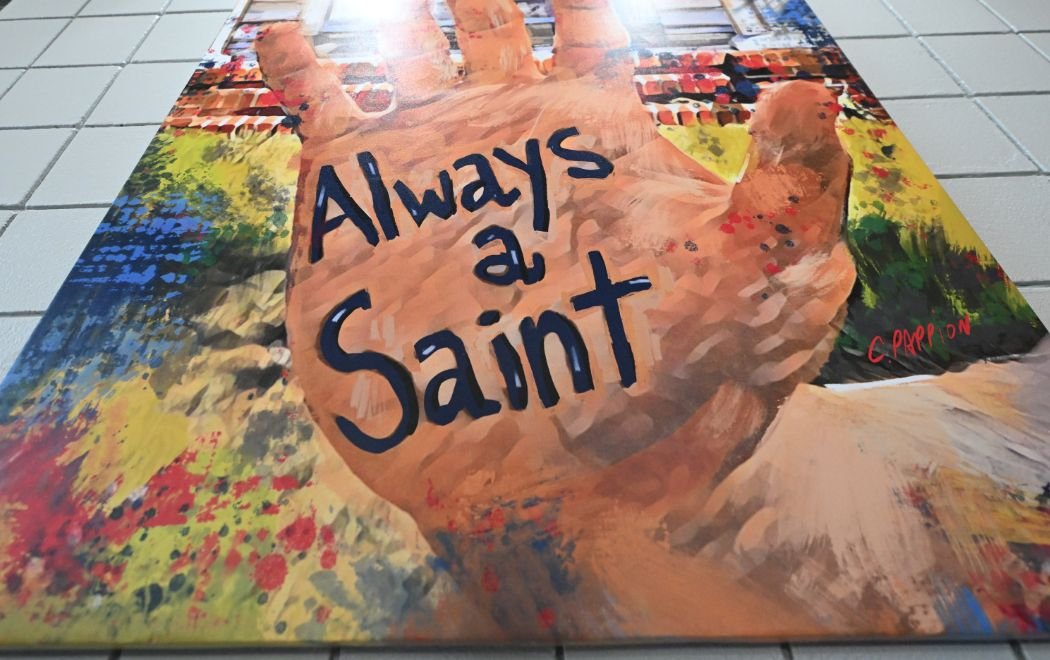 Always A Saint painted mural