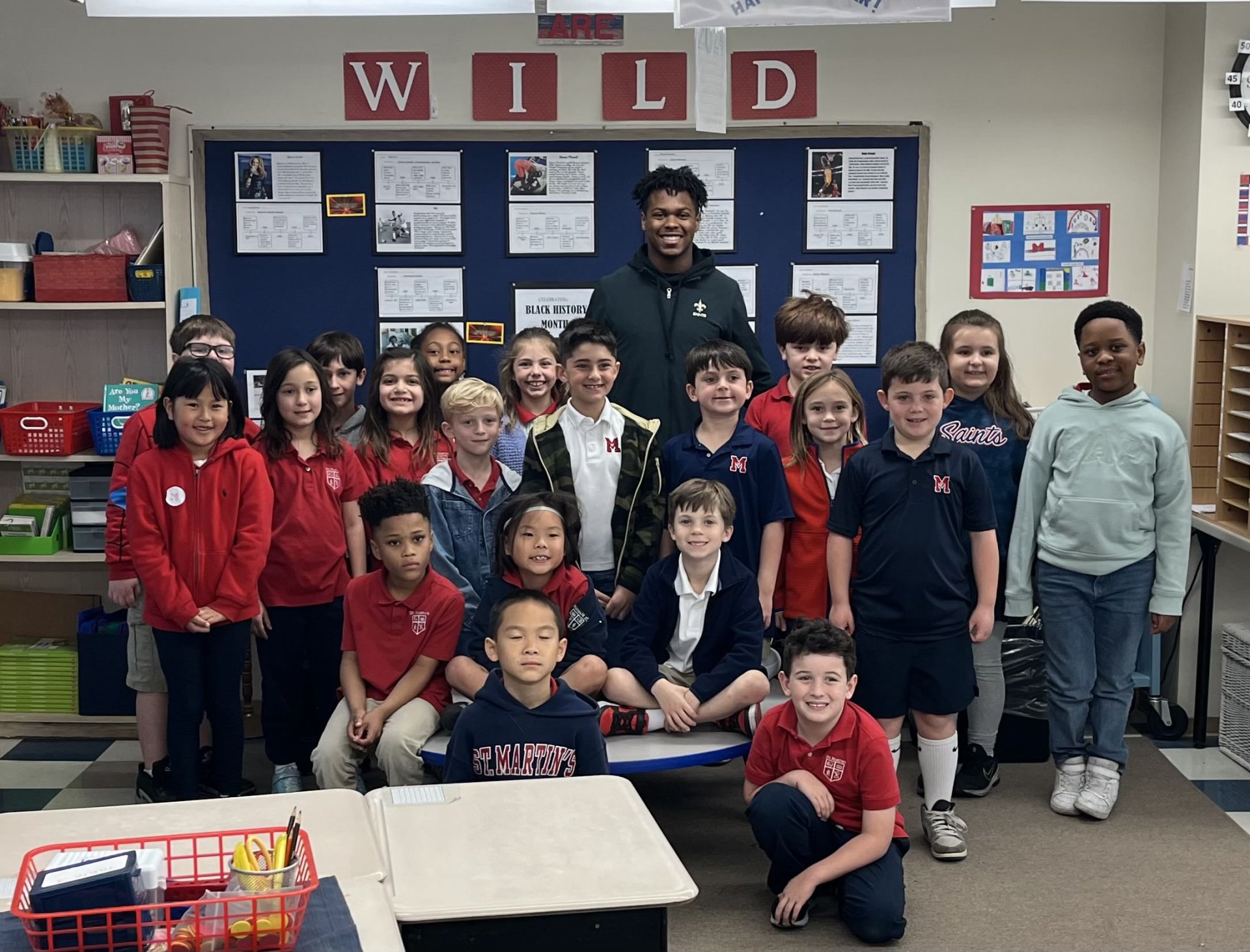 Second Grade Honors Junior Harlem Berry '25 as a Black Hero