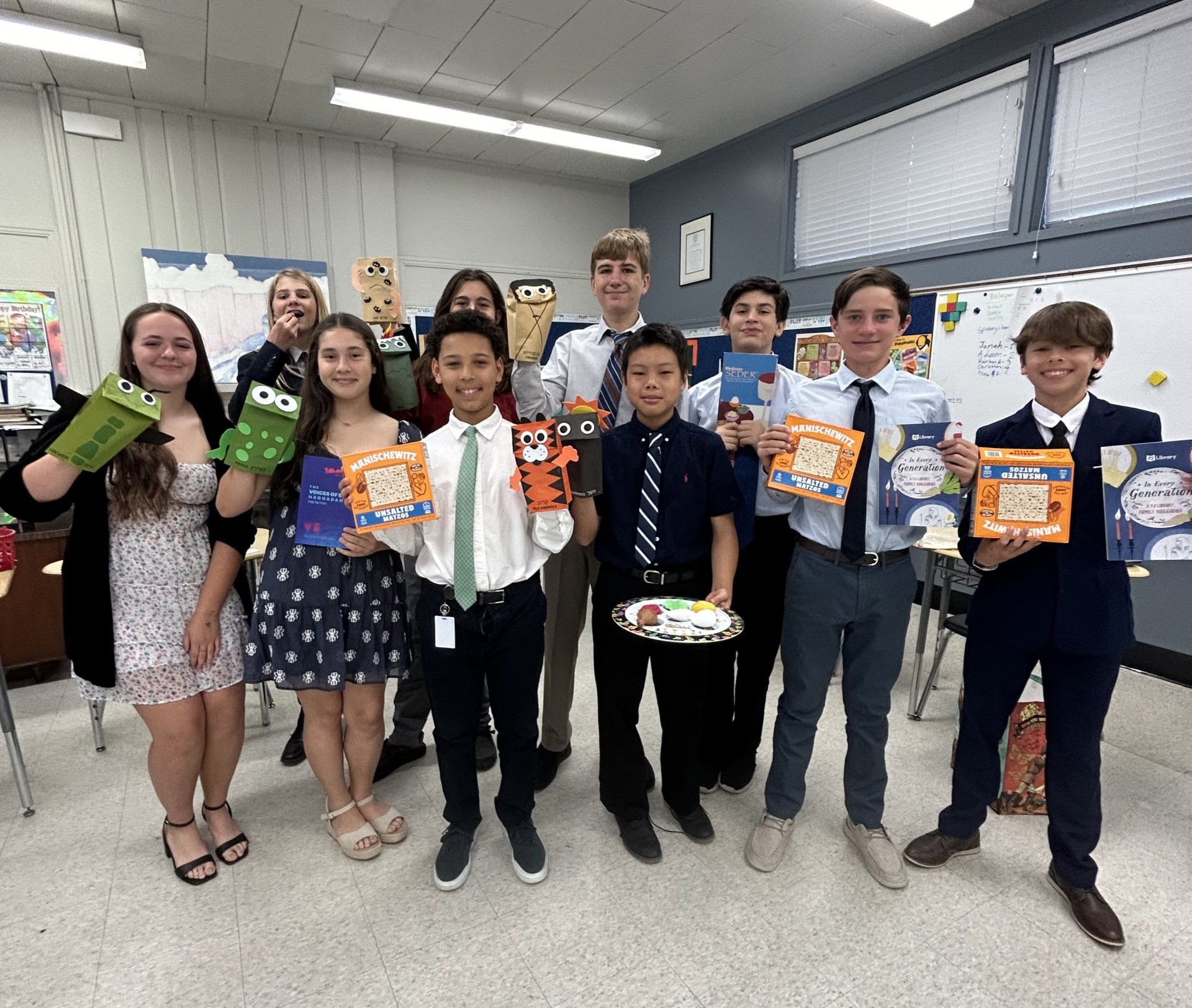 Seventh Grader Shares Story of Passover and Seder Meal with Classmates